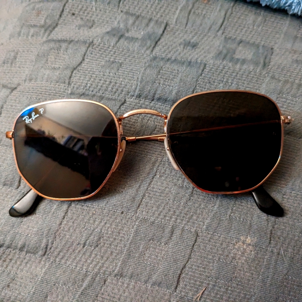 Ray Ban hexagonal lense gold frame